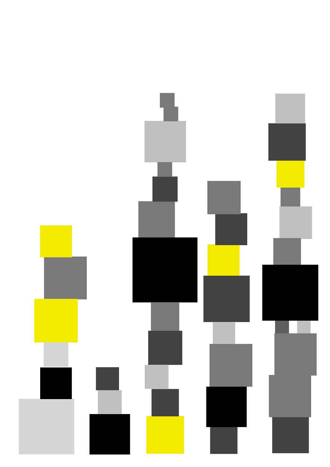 Blocks: Yellow - an A4 size digital print poster (21,0 cm x 29,7 cm)
