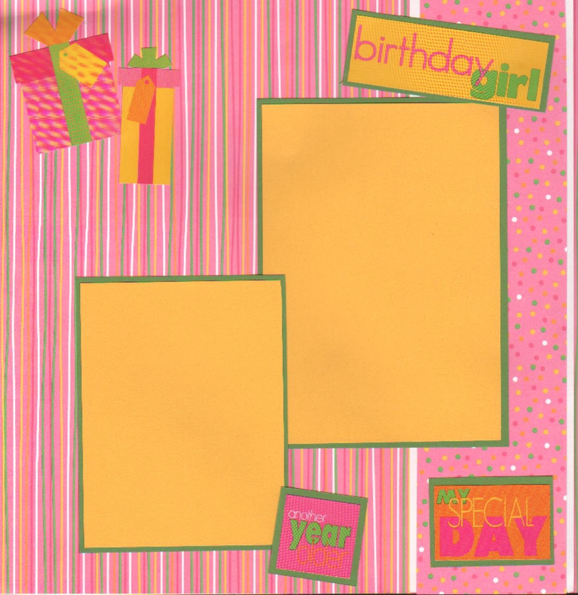 12 x 12 2 page layout Birthday Girl