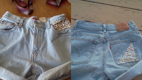 High Wasted Levi's Studded Shorts
