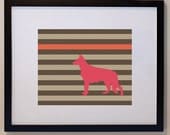 German Shepherd Silhouette Dog Print 8 x 10, dog art