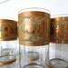 Vintage Set of 6 Morrocan Gold Acorn Drinking Glasses