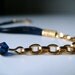The Gable Collection Bracelet No.10 - Eternity Gold Ring Circle Navy Blue Cord