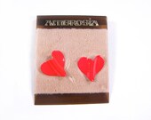 Crinkle Heart Post earrings VINTAGE DEADSTOCK