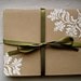 khaki and white floral blank card set