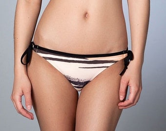 FREE SHIPPING WORLDWIDE String Bikini Bottom "Dawn at Isawa in the Kai province"