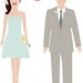 Custom Wedding Program- Wedding Party Illustrations - Romantic