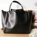 Large Leather Tote Bag - Shopper Bag - Handbag - Messenger Bag - Leather Briefcase - Ipad Bag - Leather Satchel in Vintage Classic Black