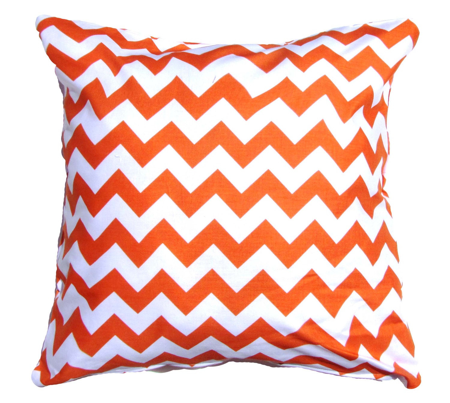 Coral Orange Pillow Cover Coral / White Chevron / Zigzag Pillow Covers.16 x 16"or 17 x 17"or 18"x18"