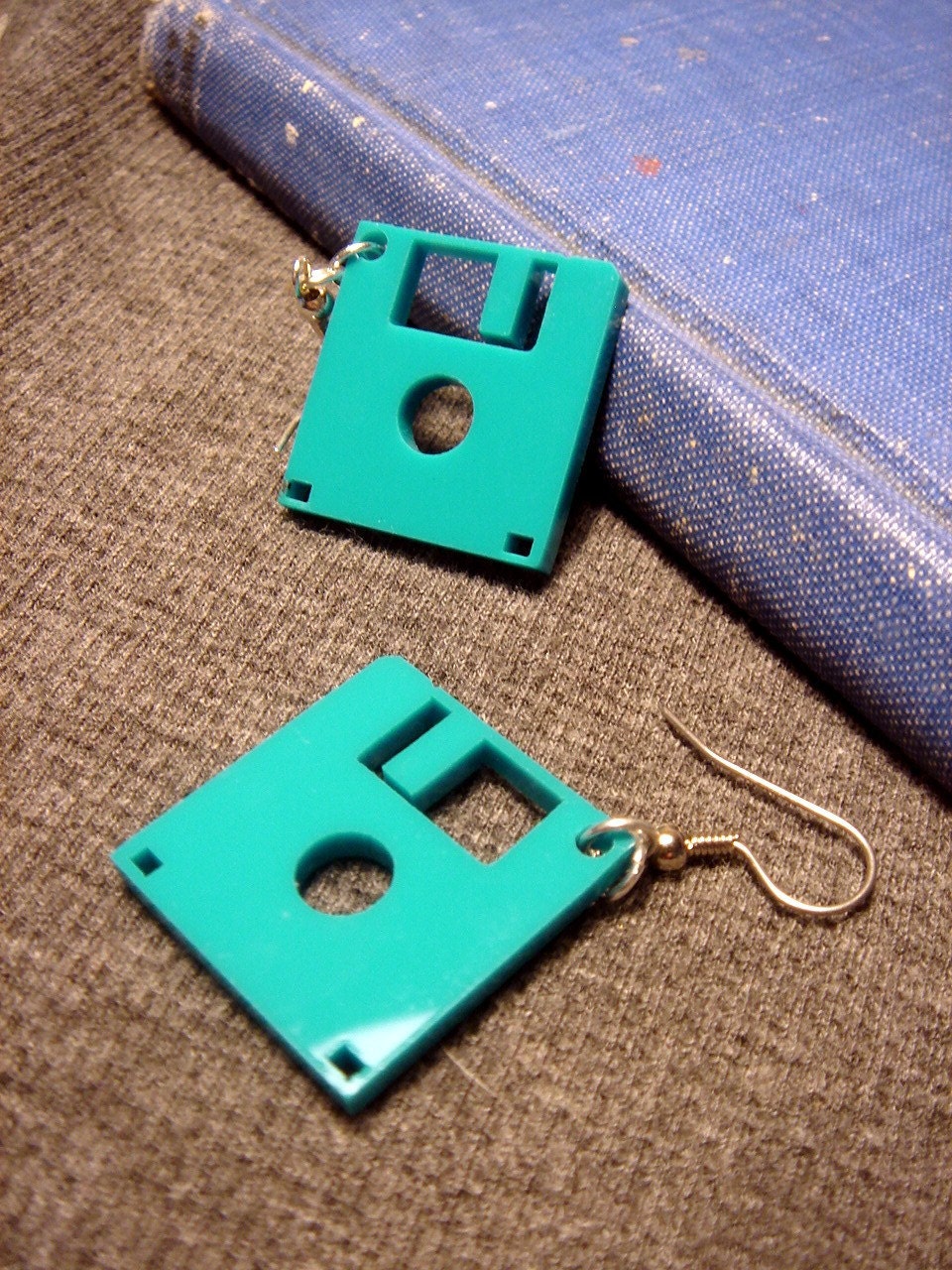 Floppy Disk Geek Earrings-  Laser Cut Acrylic
