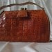 Vintage Alligator 50s Handbag / Glamorous 1950s Mid Century Purse