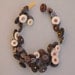 brown, beige buttons and orange beads handcrafted necklace, MEMORIES 2