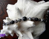 Dalmation Jasper and Black onyx Bracelet