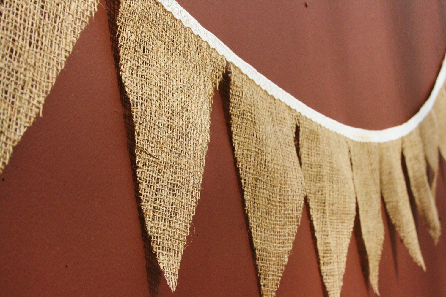 Burlap and Lace Bunting, Banner, Photo Prop, Wedding Decor