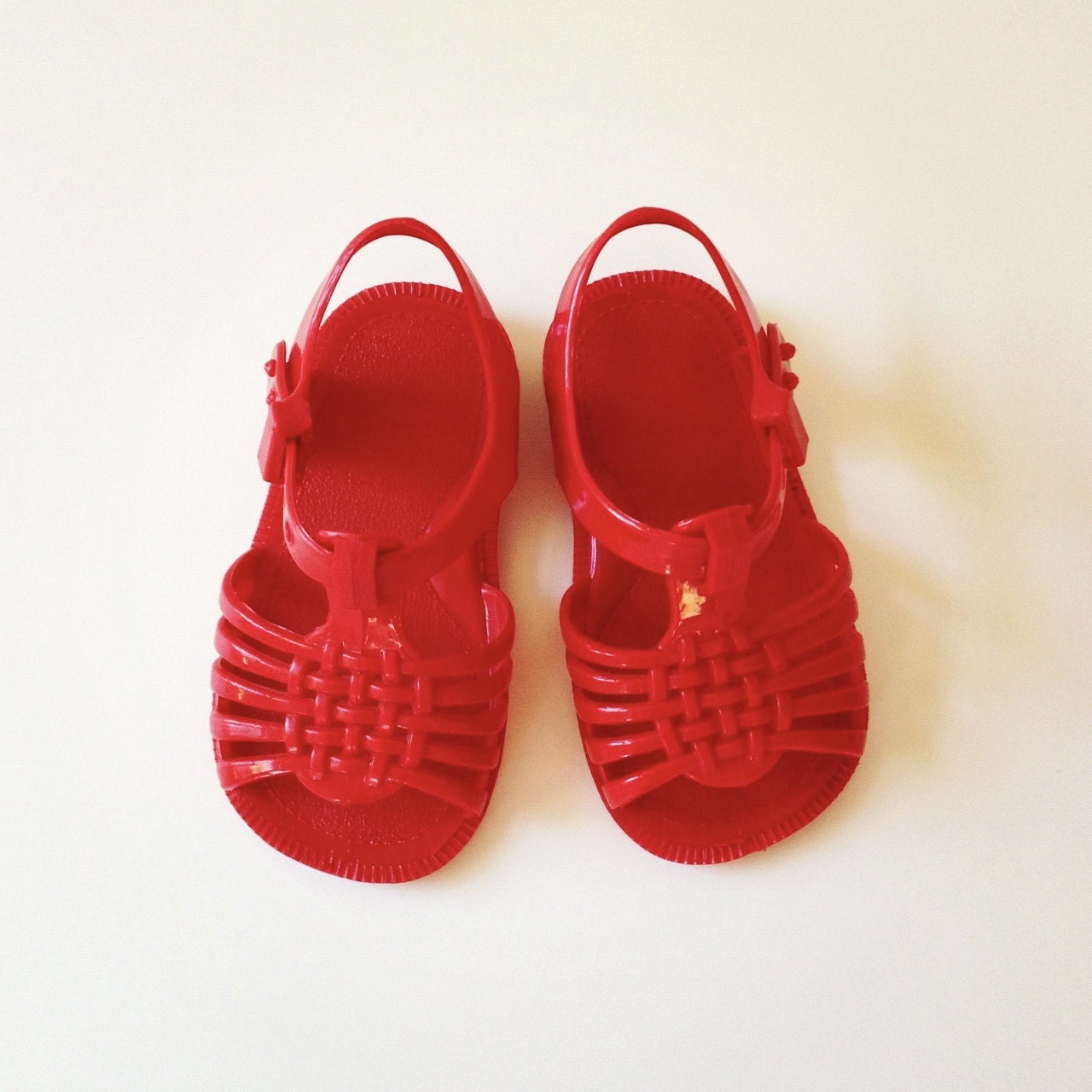 1970's Red Jelly Sandals - Size 3 (infant)