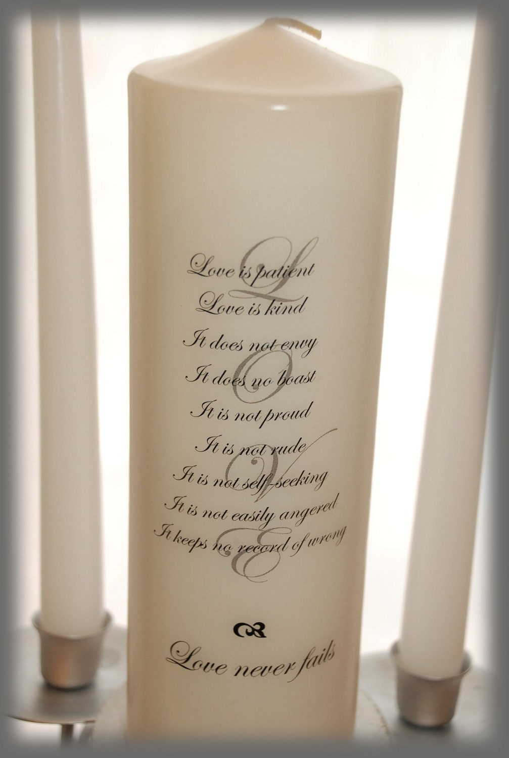 Unity Candle With LOVE Poem by waxingeloquent on Etsy