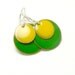 Colorful Circles - enamel earrings - yellow and green