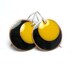 Colorful Circles - enamel earrings - black and yellow