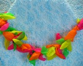 Flower necklace:  repurposed balloons