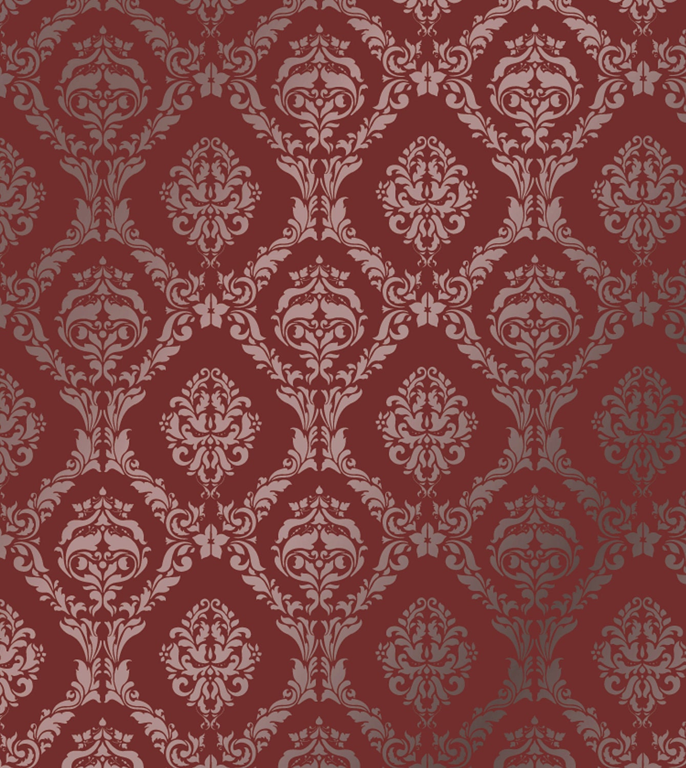 Large Wall  Damask STENCIL Pattern FAUX MURAL 1007