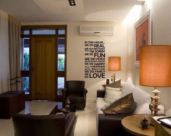 In This House We Do Wall Decal Sticker Customizable Quote 1126 36" wide x 65" high