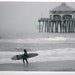 5x7 Surfer Girl: black and white, Huntington Beach, surf, Ocean