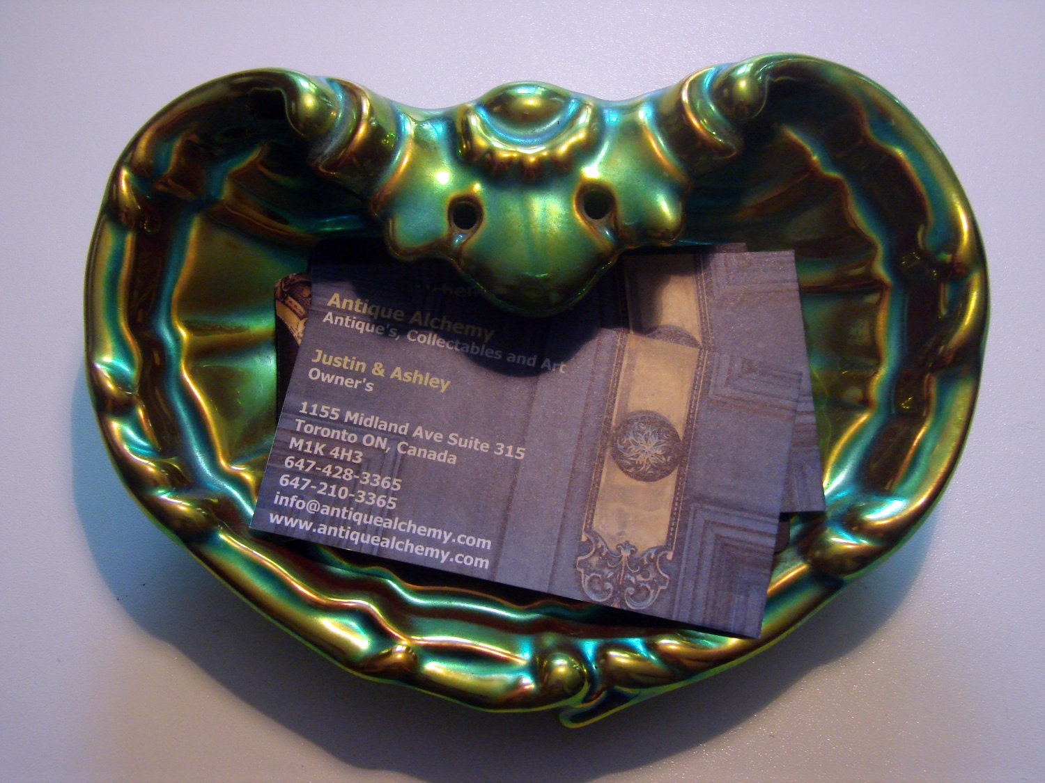 Vintage Zsolnay Eosin Shell Dish Iridescent Porcelain