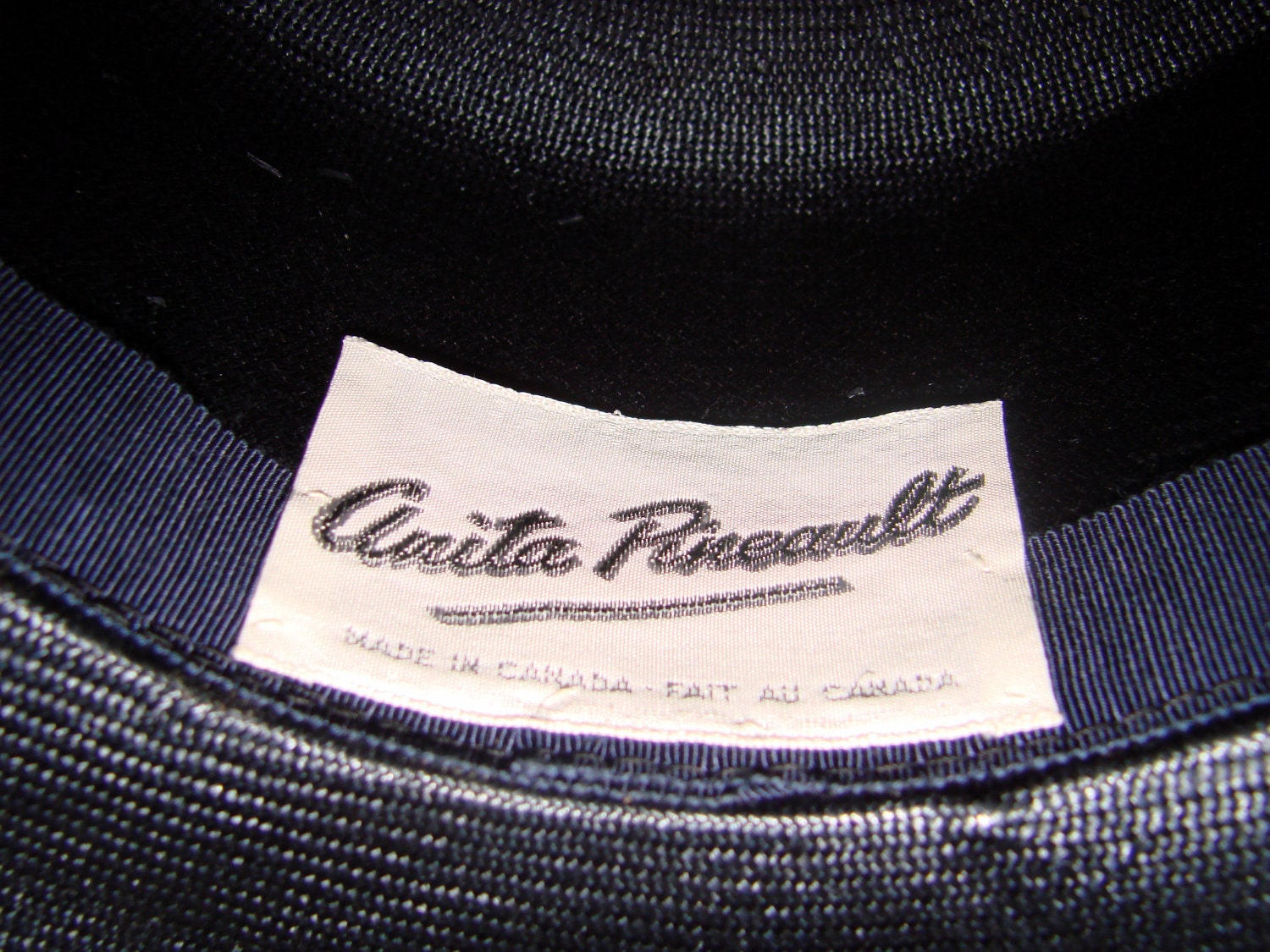 Vintage Black and White Anita Pineault Brimmed Hat