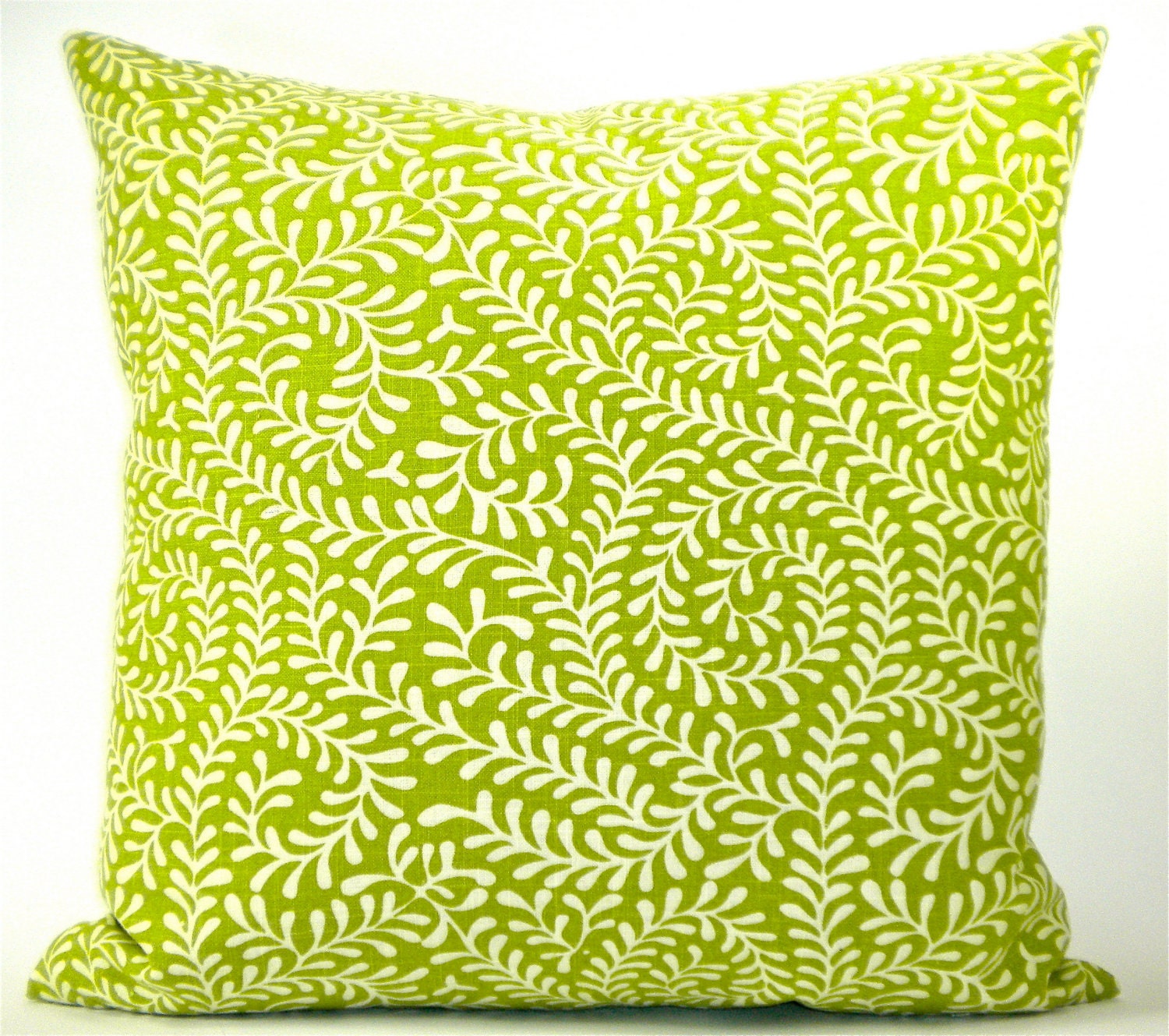 Contemporary Annie Selke "Scramble" Vine Decorator Pillow Cover - Citrus and White - To Cover 18" or 20" Pillow Form