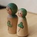 SALE-Nature's Leprechaun and Leprechaun Maiden - Natural Wooden Toy - Set of 2