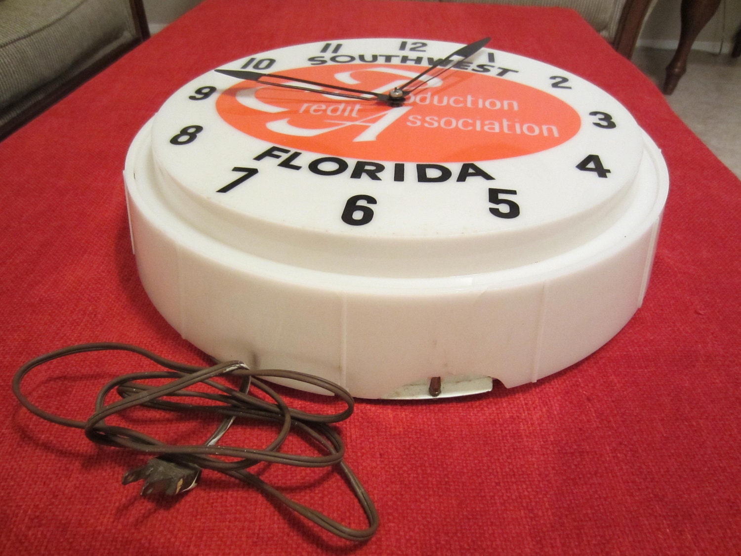 Farm Credit Clock Production Credit Association Southwest Florida Vintage Electric Clock Farm Credit Clock REDUCED PRICE
