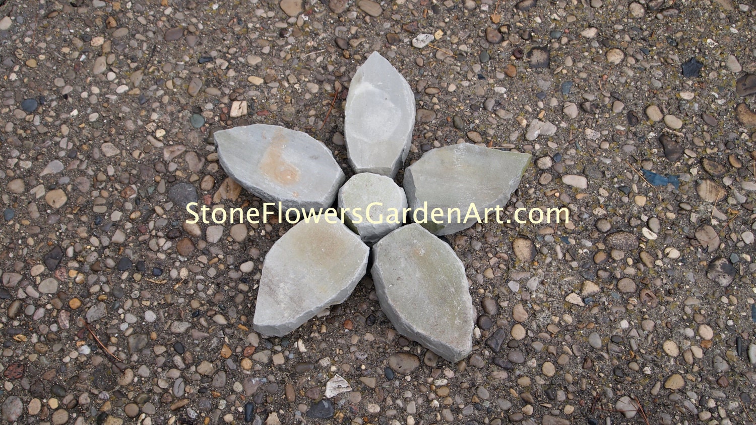 Stone Flowers Garden Art         Hand Chipped Sandstone Flower