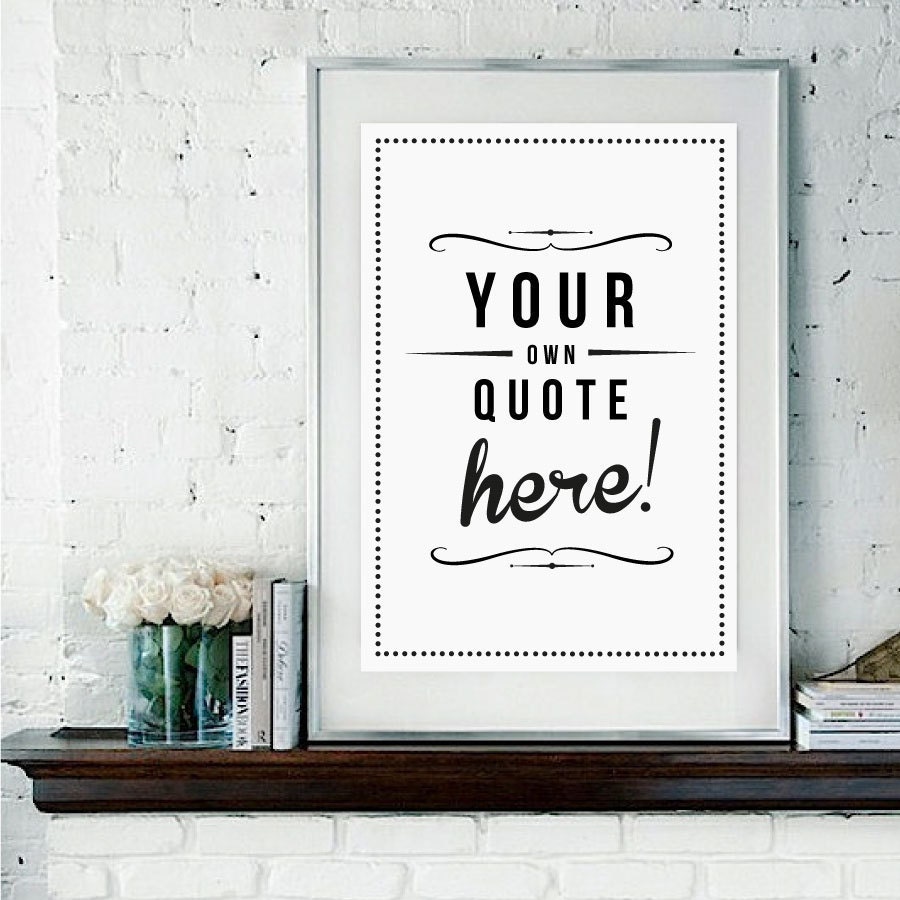 A3 SIZE Personalized Retro Custom Quote Giclee Art Print - Vintage Typography Decor - Own Personal UK