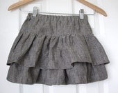 Double Ruffle Skirt Pinstrip Linen 12/2 3/4 5/6 7/8