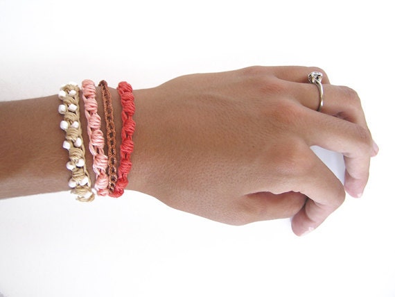 Coral Reef Crochet Bracelet
