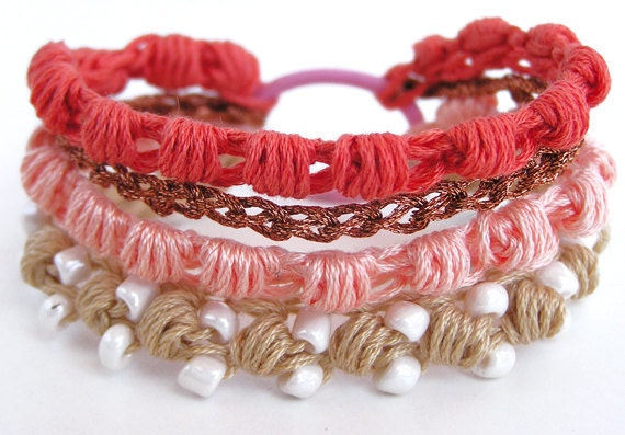 Coral Reef Crochet Bracelet