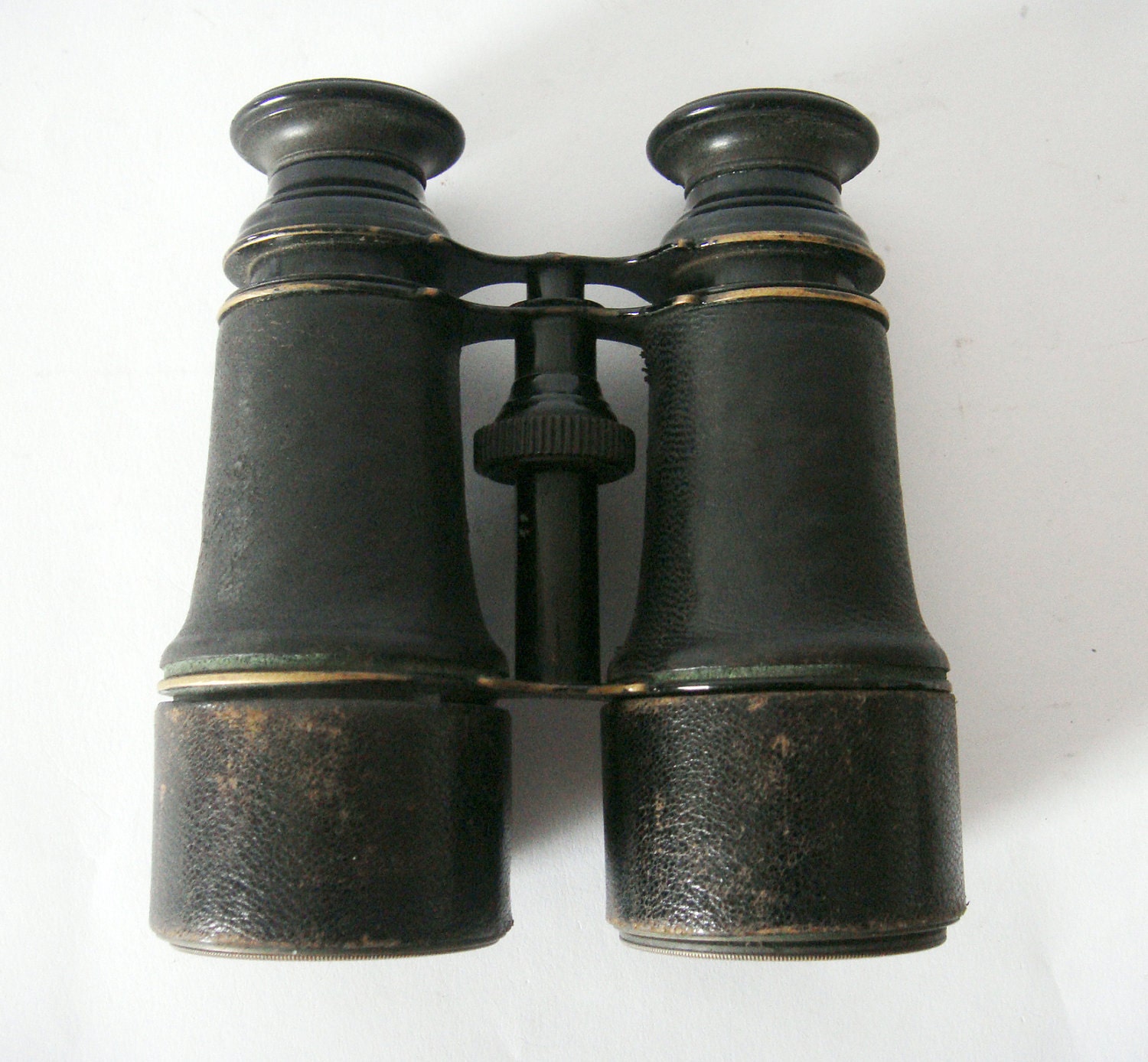 French Binoculars Jumelle Marine Vintage in original leather case