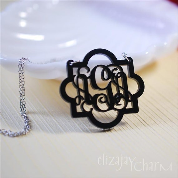 Marrakesh monogram acrylic necklace (an original ElizaJayCharm design)