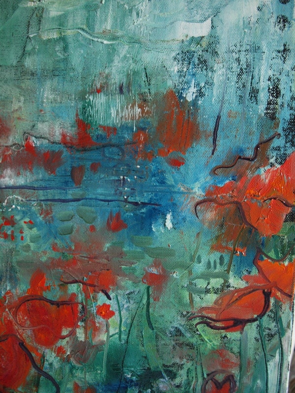 Field of Poppies on Blue