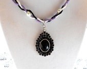 Purple Pearl Braided Mulit Colored Elegant Necklace