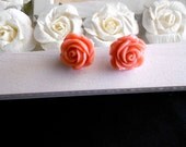 Resin Vintage Pink Stud Earrings