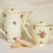 Reserved for Michelle French tea set French porcelain teapot sugar bowl French country home French provincial French decor tea pot Labrut
