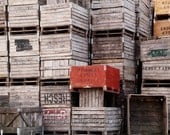 8x10 photograph Fruit Crates Red and Brown and Stacked - msvicwaas