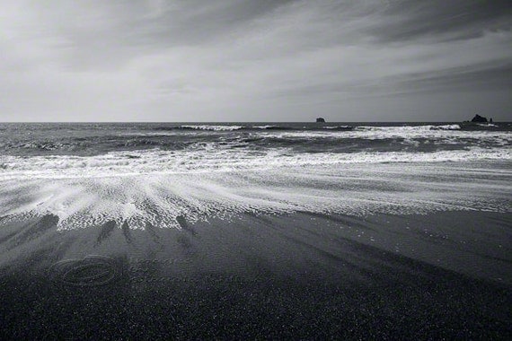 Beach Ocean Photo black & white waves sky contrast 8x12" print