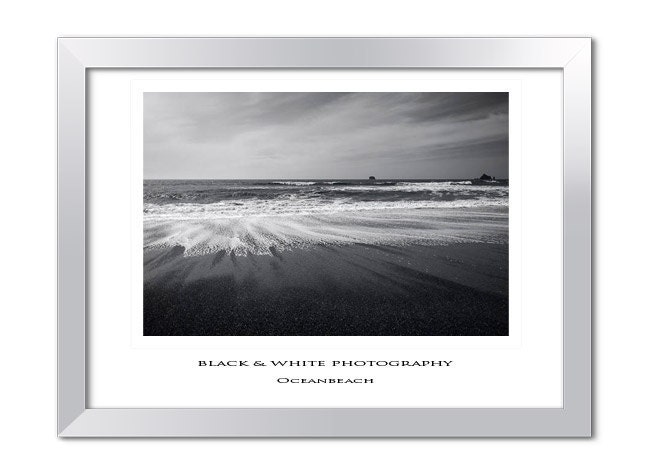 Beach Ocean Photo black & white waves sky contrast 8x12" print