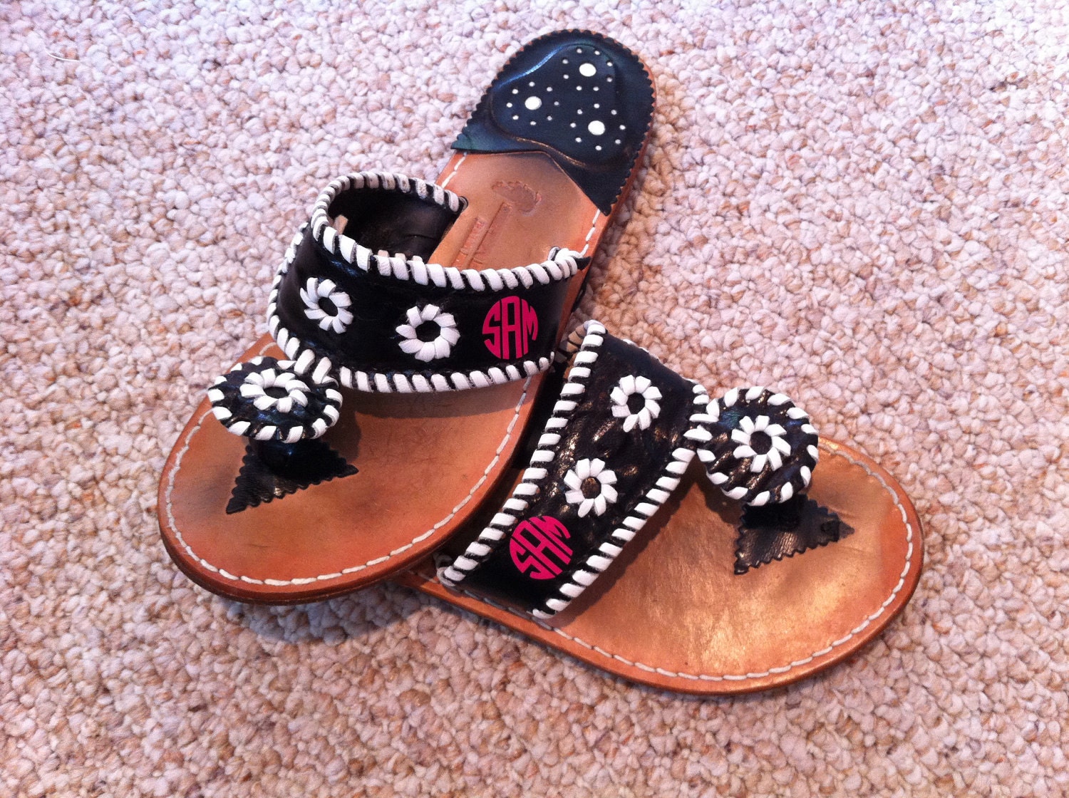 One set of 10 Personalized Decals for Jack Rogers or other flip flops-Shoes NOT included