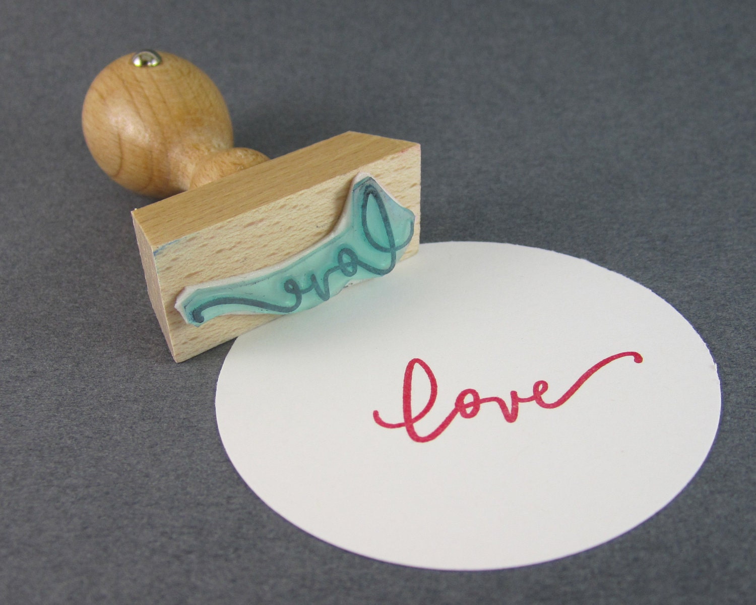 Love Rubber Stamp - hand lettered rubber stamp with calligraphy love READY TO SHIP
