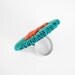 Love Jewelry / statemen heart ring, OOAK, polymer clay, turquoise orange / "With All My Heart" /