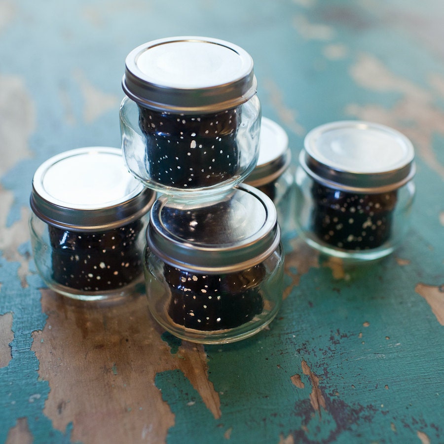 STAR JARS set of 5 // 2oz  upcycled constellation nightlights