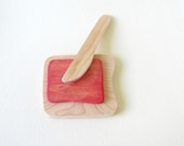 Wooden Play Food Toast and Jam With Knife - Waldorf Toy - Pretend Food