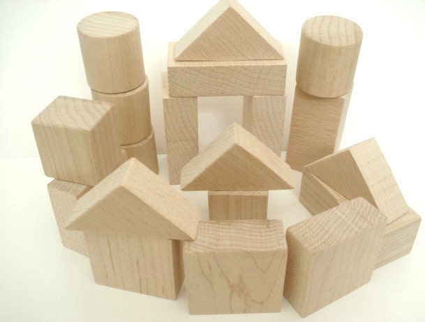 Wooden Toy Blocks - Building Blocks - 20 Piece Block Set